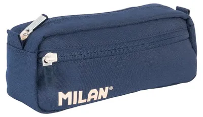 Produktbild von MILAN Rechteckiges Federmäppchen mit 2 Reißverschlüssen, Serie 1918, Marineblau