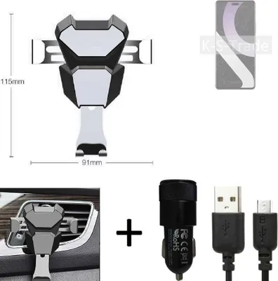 Produktbild von K-S-Trade KFZ Halterung kompatibel mit Xiaomi Civi 2 Halterung Lüftungshalterung Lüftungsschlitz schwarz-silber Autohalterung Handy inkl. KFZ