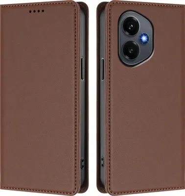 Image de Étui en cuir pour Honor 400, étui à rabat magnétique en cuirPolyuréthaneavec support, marron