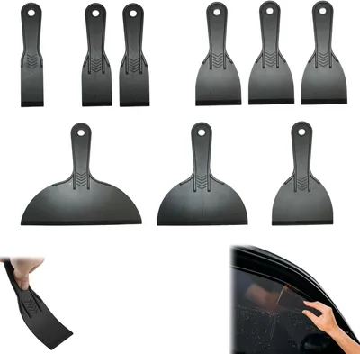 Image de Kit de spatules, 9 pièces, en plastique flexible, de différentes tailles, pour la réparation de murs