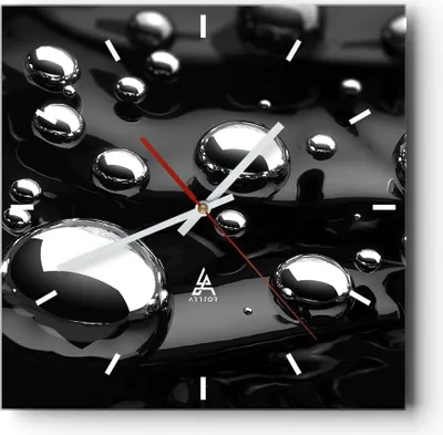 Produktbild von Wanduhr - Quadrat - Glasuhr - Chrom Metall Reflexion - 30x30cm - Schleichendes Uhrwerk - Lautlos - zum Aufhängen bereit - Dekoration Modern - Wanddekoration aus Glas - C3AC30x30-2525