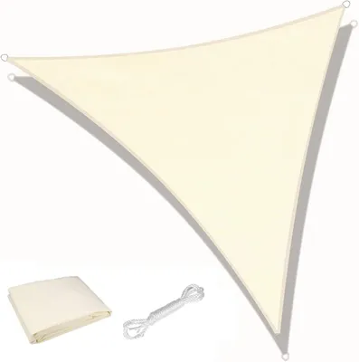 Image de TRANKIELO® - Tringle de protection solaire triangulaire, 3m x 3m x 3m – Imperméable, protection UV, idéale pour le jardin et le balcon