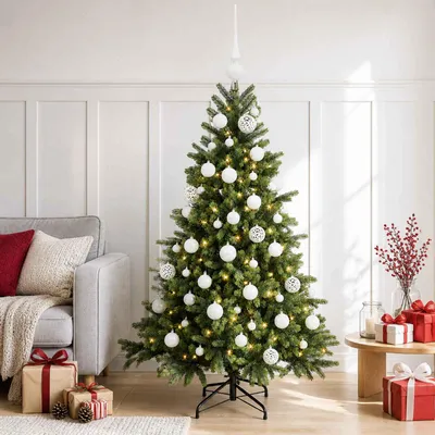 Immagine prodotto di Albero di Natale artificiale con decorazioni natalizie, altezza 150 cm, 150 luci LED