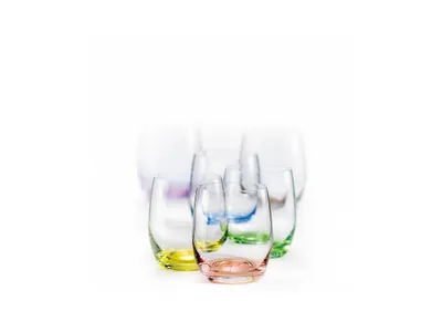 Obrázok produktu pre Poháre na vodu Poháre na whisky Rainbow 300 ml viacfarebná sada 6 kusov Bohemia krištáľové sklo