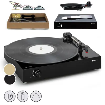 Zdjęcie produktu dla Odtwarzacz płyt winylowych Auna, odtwarzacz płyt z głośnikiem, odtwarzacz płyt stereo, odtwarzacz płyt audio, nowoczesny odtwarzacz płyt, odtwarzacz płyt retro, gramofon