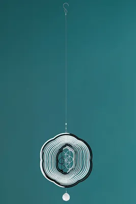 Zdjęcie produktu dla Gilde Windspiel, "Aurelia", Mandalamotiv, Edelstahl, silberfarben, VE 2, L. 3 cm, B. 23 cm, H. 82 cm 62146 4063387621462