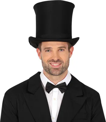 Produktbild von 19 Jahrhundert Zylinder Traditioneller Stil Karnevals-Hut Retro Eleganz Zeitreise Historische Kopfbedeckung Klassischer Look, Farbe: Schwarz