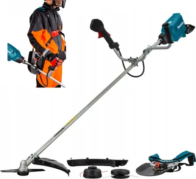 Zdjęcie produktu dla Makita DUR369AZ, Podkaszarka 2 w 1 i podkaszarka do sznurków, 43 cm, Ostrze/żyłka, Uchwyt typu U, 7000 RPM, Zielony