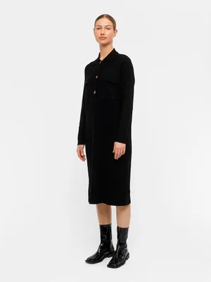 Produktbild von Object Noelle Polo Knit Langarmkleid Schwarz XS Frau Schwarz XS