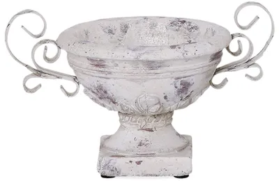 Produktbild von Keramik Pflanzpokal oval Deko-Schale für draussen Ø 17 cm