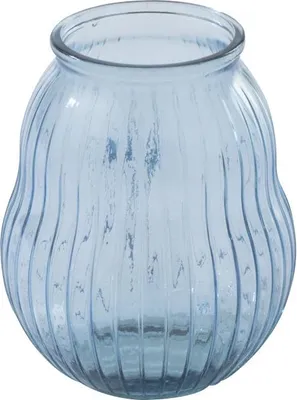 Produktbild von J-Line Windlicht Gestreift Glas Hellblau