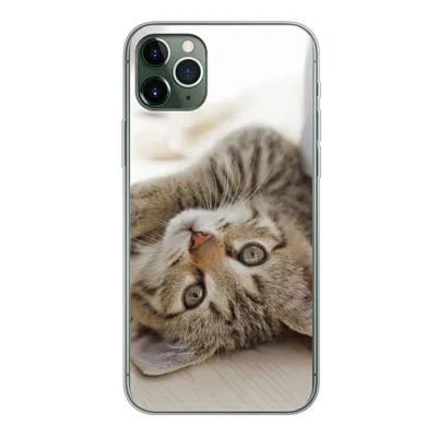 Produktbild von MuchoWow® Handyhülle Schutzhülle Hülle für iPhone 11 Pro Max Kätzchen - Sonne - Braun - Mädchen - Kinder - Jungen - Kind Silikon Softcase Handy Hülle - Schutz