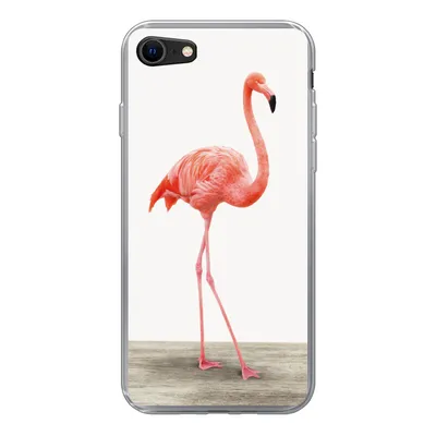 Produktbild von MuchoWow® Handyhülle Schutzhülle Hülle für iPhone SE 2022 Flamingo - Rosa - Vogel - Mädchen - Jungen - Kind Silikon Softcase Handy Hülle - Schutzhülle