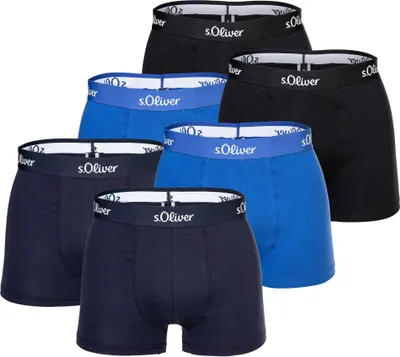 Produktbild von s.Oliver Herren Boxershorts, 6er Pack - Boxerbrief, Baumwoll-Stretch Blau M