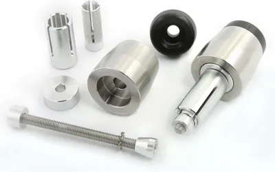 Produktbild von Motorrad Lenkergewichte aus Stahl zur Vibrationsdämpfung, Silber, 2 Stück