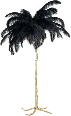 Produktbild von Casa Padrino Luxus Stehleuchte Palme Schwarz / Gold 110 x 110 x H. 175 cm - Moderne Stehlampe im Palmen Design - Luxus Leuchten - Luxus Qualität