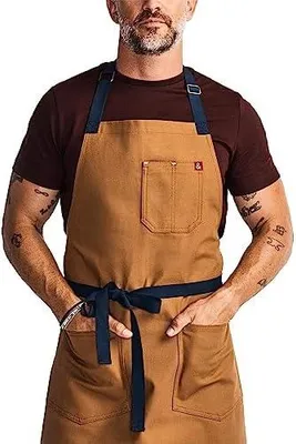 Produktbild von Essentielle Kochschürze – Professionelle Schürze mit Taschen und verstellbarem Nackenband für das Kochen und Grillen