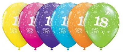 Zdjęcie produktu dla Urodziny – zestaw pastelowy – kolorowe balony „Happy Birthday 18”, 6 sztuk, 11 cali (28 cm)