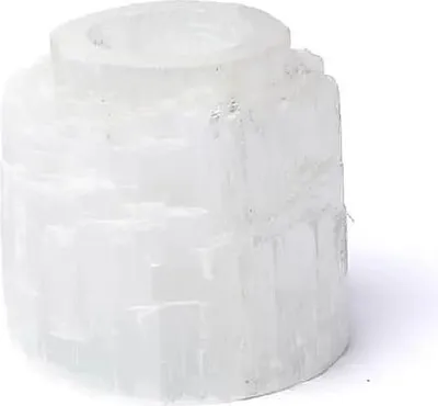 Image de Photophore Iceberg en Sélénite - ±8x8cm