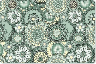 Produktbild von MuchoWow® Schreibtischunterlage Blumen - Grün - Muster 60x40 cm - XXL Mauspad - Großes Mauspad