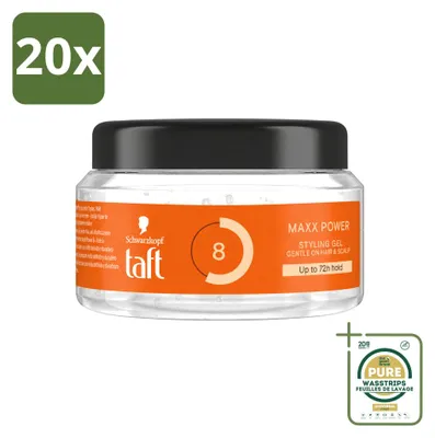 Zdjęcie produktu dla 20 sztuk Taft Men Power Gel Maxx Power 8 - opakowanie 250 ml - zestaw ekonomiczny