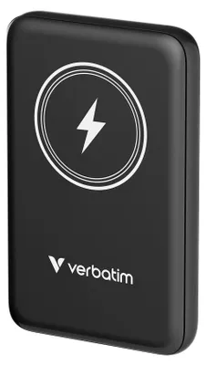 Produktbild von Verbatim Charge 'n' Go, 10000 mAh, Lithium Polymer (LiPo), Quick Charge 3.0, Kabelloses Aufladen, Schwarz