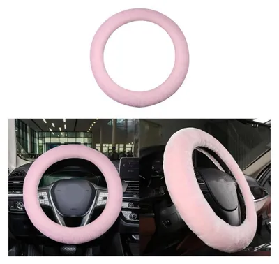 Produktbild von Plüsch Lenkradabdeckung Winter Warm Rutschfest Rosa