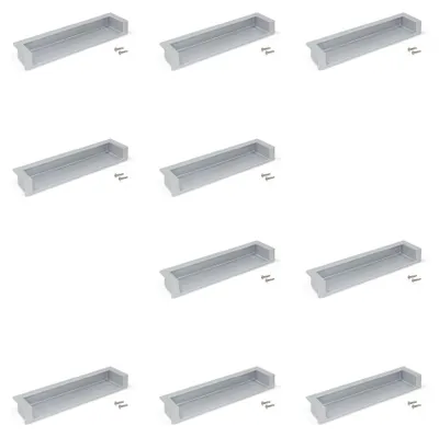 Zdjęcie produktu dla Emuca Pakiet 10 uchwytów meblowych Sedavi, L137mm, Rozstaw 128mm, Znal, Malowane aluminium
