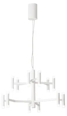 Productafbeelding van 68-W-LED pendellamp, matwit, 3000 K, dimbaar - Modern design van metaal en satijnacrylaat, geschikt voor minimalistische interieurs - Perenz