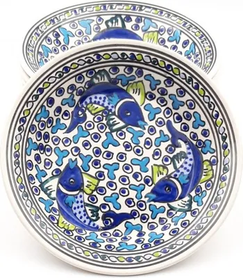 Immagine prodotto di Piatto fondo con pesce blu - D 24 cm