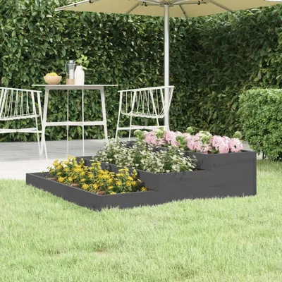 Produktbild von Pflanzkübel Grau 107x107x27 cm Massivholz Kiefer , Gabionen Design 2024