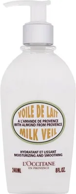 Produktbild von L'Occitane Almond Milk Veil, Lotion (Stoff), Unisex, Kräftigend, Feuchtigkeitsspendend, Nährend, Glättend, Weichmachend, Jeder Hauttyp, 240 ml, Mandelöl