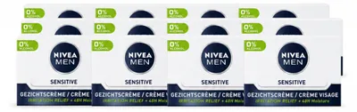 Obrázok produktu pre 12 kusov denného krému NIVEA MEN Sensitive pre citlivú pleť - 50 ml - výhodný balík