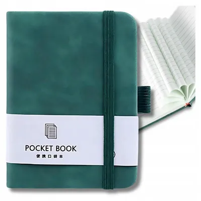 Produktbild von EDIBAZZAR | Pocket Green Mini Notizbuch Planer Notizbuch liniert A7 100 Blatt