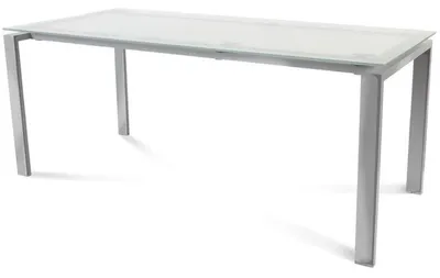 Produktbild von Schreibtisch Total BxTxH 180x80x73cm Gestell verchromt Platte Glas satiniert.