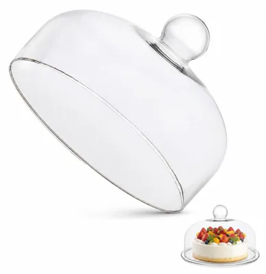 Kuchenbox mit Glasdeckel, rund, klar, 21 x 21 cm