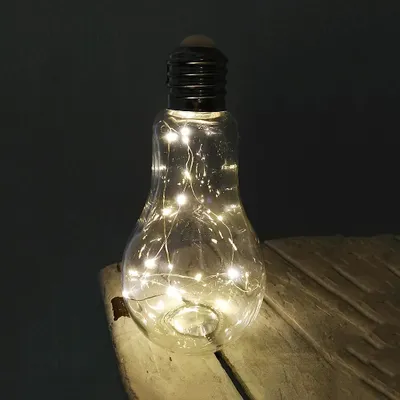 Produktbild von Dekoleuchte Tisch-Lampe Glühbirne mit Lichterkette 20 LED batteriebetrieben