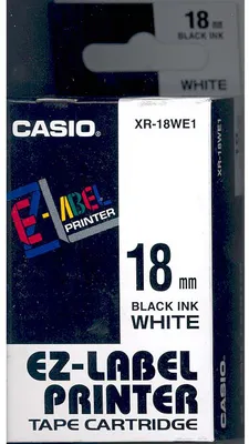 Obrázek produktu pro CASIO XR 18 WE1 Páska do tiskáren štítků Casio, šíře 18 mm, černé písmo na bílé