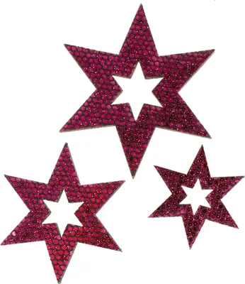 Produktbild von Streudeko Holzsterne Lila 3-5cm, 48 Stück - Party- & Weihnachtsdekoration