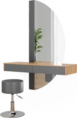 Produktbild von Schminktisch Vicco Melisa Grau 120 cm mit Beleuchtung und Hocker, Model 47689
