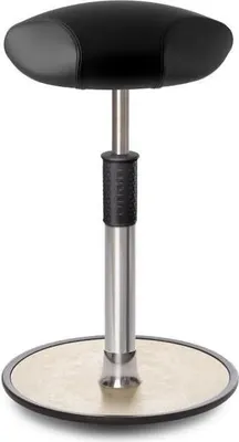 Produktbild von Sitz- Stehhocker Free Tall Triangel Boxmark Leder schwarz chrom /cremeweiß.