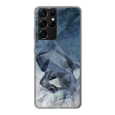 Produktbild von MuchoWow® Handyhülle Schutzhülle Hülle für Samsung Galaxy S21 Ultra Naturstein - Blau - Chic Silikon Softcase Handy Hülle - Mobiltelefon