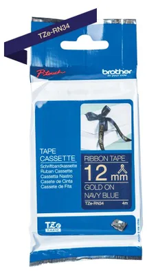 Zdjęcie produktu dla Brother TZE-RN34, Złoty na granatowym, TZe, Czarny, Termotransferowy, Chiny, 5 lat(a)