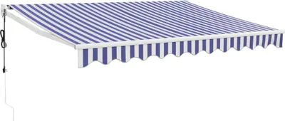 Obrázek produktu pro vidaXL Elektrická markýza s klikou Modrá a bílá 3,5x2,5 m