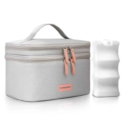 Produktbild von Vulpes Goods Kühltasche für Muttermilch & Babynahrung, Kühltasche mit Kühlakkus, Picknicktasche, Baby-Aufbewahrungstasche, hält bis zu 12 Stunden kühl