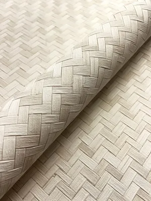 Produktbild von NEWROOM Tapete Beige Vliestapete Rattan - Strukturtapete Uni Weiß Fischgrätenmuster Korbgefelcht Flechtmuster Landhaus Unitapete
