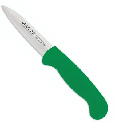 Obrázek produktu pro Nůž Mondador Arcos color - Prof 290021 z nerezové oceli nitrum a mango ergonomické polypropylenové zelené barvy a 8 cm čepelí, vitrína