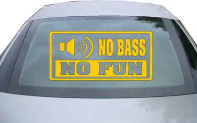 Produktbild von Indigos UG - Aufkleber Heckscheibe & Motorklappe DE6396 - gold - 600x285 mm - no bass no fun - Auto Scheiben Fenster Heckklappe Tuning Racing JDM - Die cut