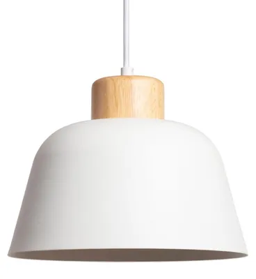 Produktbild von Pendelleuchte aus Metall und Holz Wawak Weiß
