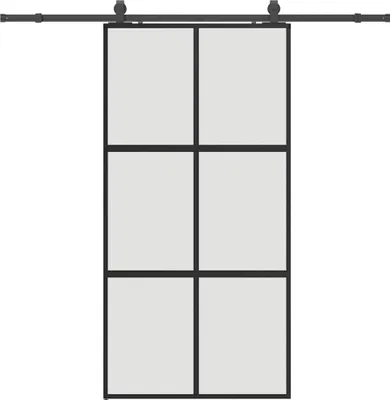 Obrázek produktu pro vidaXL Posuvné dveře s černým kováním 102,5x205 cm tvrzené sklo